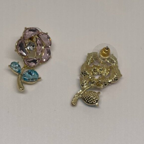 ⭐💍 FREE Baguette Flower Floral Hipster Plant Chic Glam Stud Artsy Hip Earrings - Picture 8 of 9